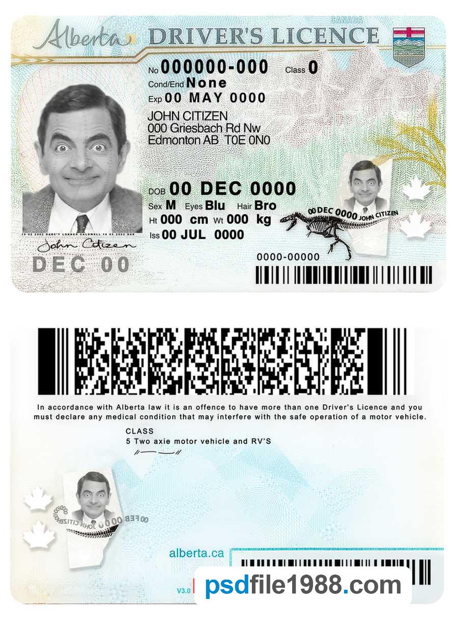 Canada Alberta Province Driving License